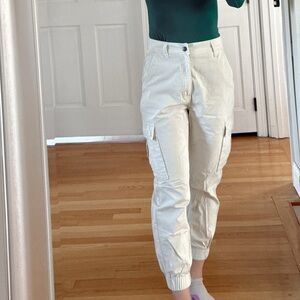 Abercrombie & Fitch White Cargo Joggers